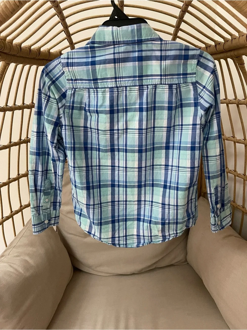The Children's Place Blue & Mint Plaid Button-Up Shirt
